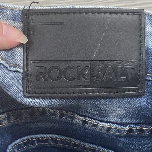 Rock Salt Jeans Mens 38 Distressed Patchwork Paint Splatter Ripped Denim Pants 3 - Picture 4 of 8